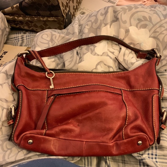 Fossil shoulder bag with matching wallet Red used - Picture 3 of 6
